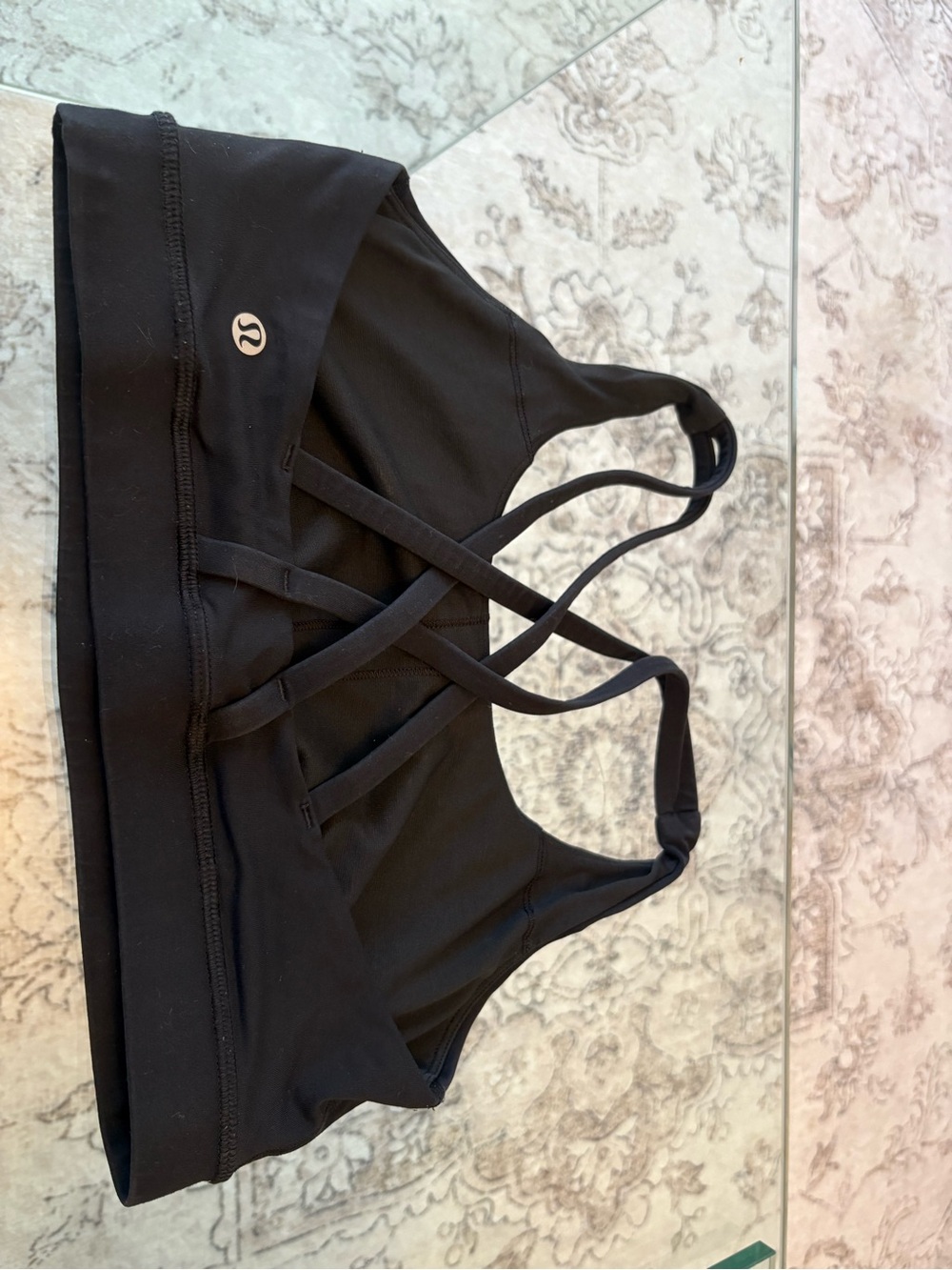 Lululemon Energy Bra Black Strappy Back Medium Support Size 8 - Picture 2 of 4